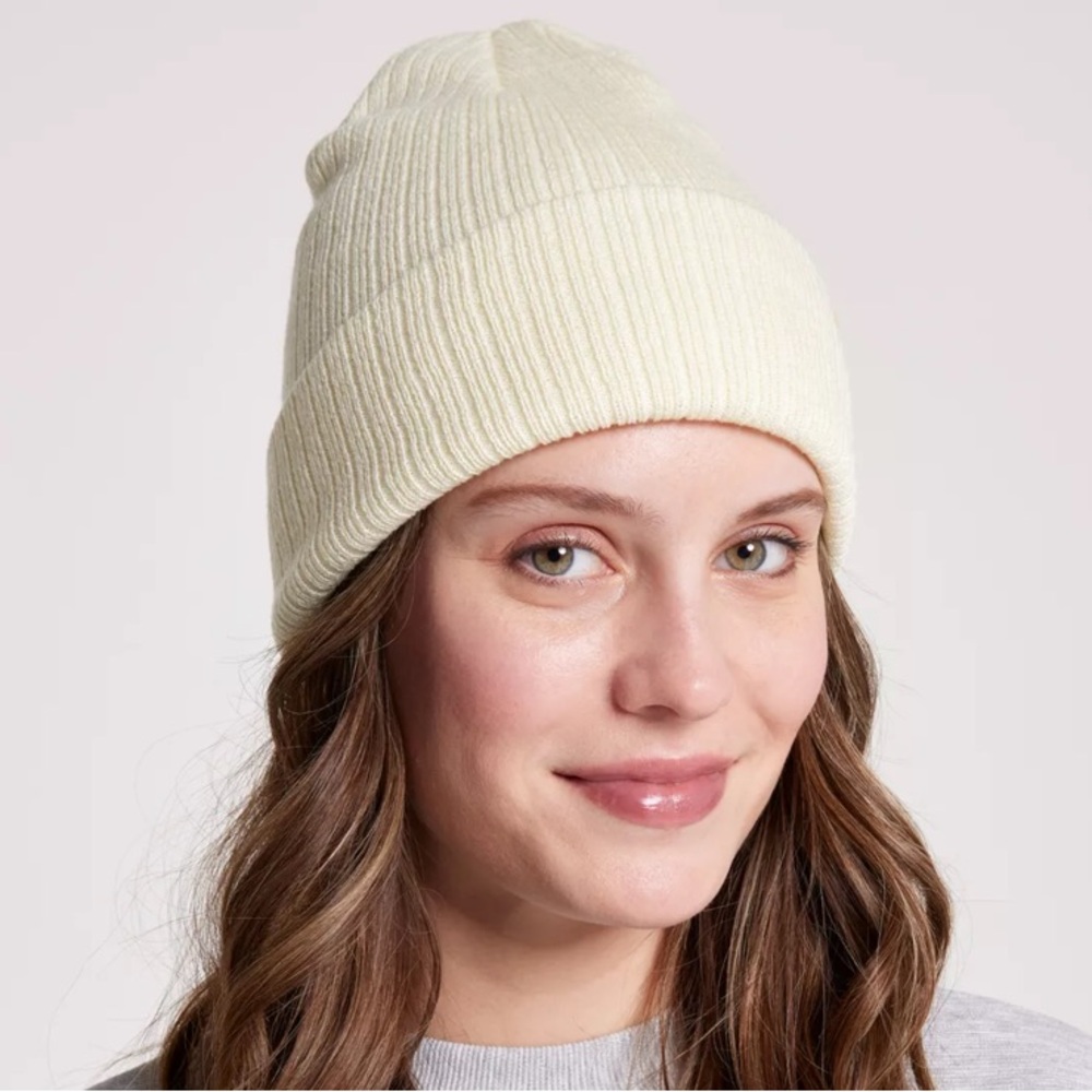 CALIA Women’s Cream Ribbed Beanie